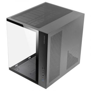 Mars Gaming Bo&icirc;tier de jeu MCV-ONE ATX avec double ventilateur arri&egrave;re en verre tremp&eacute; FRGB 12 cm, noir