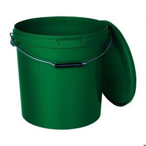 Seau avec Couvercle Plastique Alimentaire - BenBow - 5x 30L - Vert - Hermétique - Inodore - Vide - Récipient de Stockage