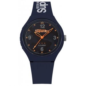 Superdry Montre Urban Camo Flash SYG254U - Montre Silicone bleu Homme