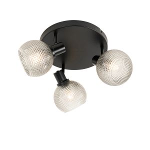 Qazqa Chico - Spot de plafond Design - 3 lumière - ø 43 cm - Noir - Design - Éclairage intérieur - Salon i Chambre i Cuisine i Salle à manger - Noir