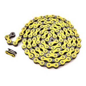 Image de KHE Bikes BMX Chaîne Fixie 112 maillons gauche 1/2" x 1/8", seulement 385 g, avec chaîne antivol I4 - nombreuses couleurs, jaune