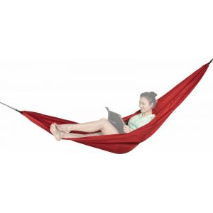 Tatonka Hammock Single Hammock Hammock Hamac d'ext&eacute;rieur Super l&eacute;ger pour 1 Personne &ndash; Kit de Fixation (2 Sangles / 2 mousquetons) &ndash; Charge maximale : 100 kg &ndash; 290 x 150 cm &ndash; Rouge