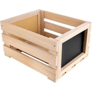 Creative Deco Caisse en Bois pour Vinyles avec Tableau Noir 46 x 36 x 25 cm (+/- 1 cm)