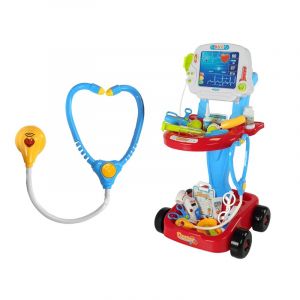 4M - Kidz Labs Jouet Ensemble chariot médical, table de médecin, 17 éléments