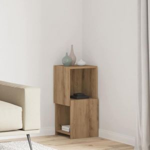 VidaXL Meuble d'angle Blanc 30,5x30x65cm Bois d'ing&eacute;nierie