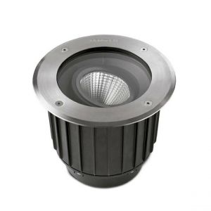 Led C4 Lighting Gea - Acier inoxydable encastr&eacute; au sol ext&eacute;rieur &agrave; LED poli 22.3cm 2815lm 2700K IP67