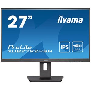 iiyama Ecran PC XUB2792HSN-B5 ProLite 27'' Ultra Mince, IPS, 1920x1080, HDMI, DP, USB-C, USB-C dock et RJ45 (LAN), USB-HUB (2x3.0), 4ms, TCO