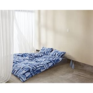 Calvin Klein Ensemble de Housse de Couette Peinte, 155 x 220 cm+80 x 80 cm, Bleu