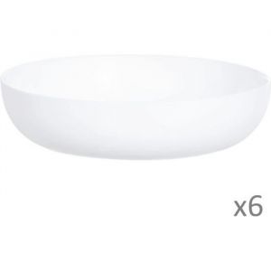 Image de Luminarc 6 assiettes &agrave; Couscous 21cm Friend's Time blanche Blanc