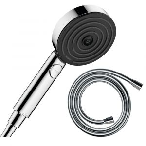 Hansgrohe Pommeau de douche Pulsify Select EcoSmart 105 3 jets relaxation chromé + flexible de douche 1,60 m Isiflex chromé - Chromé