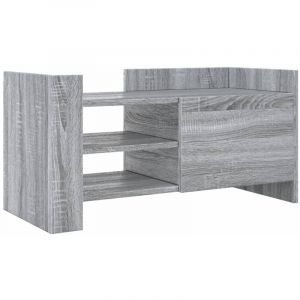 VidaXL Meuble TV sonoma gris 80x35x40 cm bois d'ingénierie, support TV, buffet TV, meuble multimédia, banc TV, armoire hifi, centre de divertissement