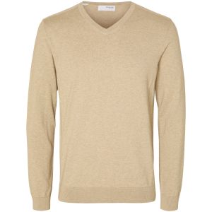 Selected Berg Pullover V-Neck Kelp Beige