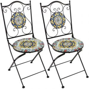 Axi Amélie 2 Chaises Bistrot, Ensemble 2 chaises Bistrot Multicouleurs, Pliantes Salon de Jardin Bistrot, Chaises Bistrot Mosaique pour