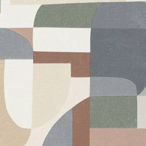 Papier peint vinyle intiss&eacute; formes g&eacute;om&eacute;triques vert L.1005 x l.53cm, Erismann Fragment