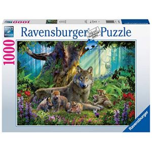 Image de Ravensburger Puzzle 1000 pièces Famille de Loups dans la forêt Adulte, 4005556159871