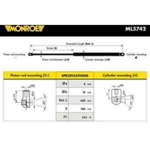 Monroe Vérin de hayon ML5742 d'origine