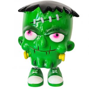 Top Model Goth,skull And Steampunk - Tirelire monstre Vert sur ressort