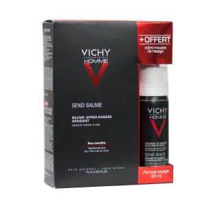 Vichy Homme Sensi Baume 75 ml + mousse à raser 50 ml