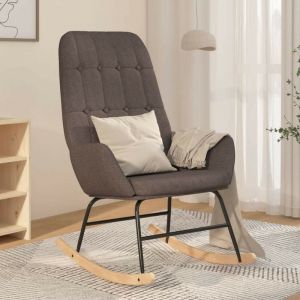 Image de VidaXL Mercatoxl - Chaise à bascule Gris foncé Tissu