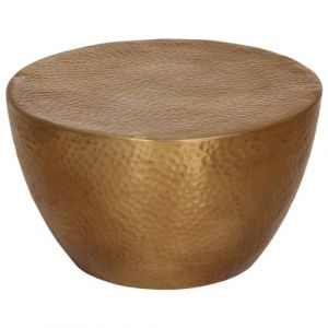 VidaXL Table Basse Martelée En Aluminium Ø 50x30 Cm Laiton