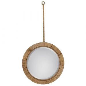 Bigbuy Zen Et Ethnique - Miroir mural en rotin naturel