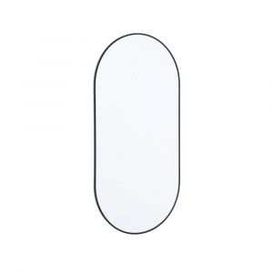 Miroir ovale aluminium 60 x 120 x 1,6 cm noir - Ashley