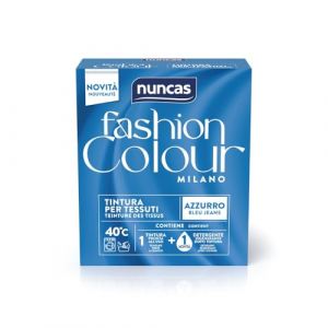Nuncas Fashion Colour Milano - Bleu Jeans - Kit de teinture textile - Pr&ecirc;t &agrave; l'emploi avec lessive post-traitement (180 g - 75 ml)