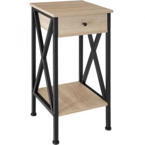 TecTake Table d'appoint Dayton 35x35x70,5cm - bois clair industriel