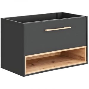 Meuble sous vasque suspendu anthracite - 80 cm - YANGRA