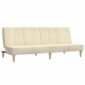 VidaXL Canapé-lit à 2 Places, Lit de Jour avec Dossier, Lit d'Invité, Meuble de Chambre Salon Salle de Séjour Intérieur, Moderne, Crème Tissu