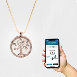 Bouton d'alerte MONSHERIF + pendentif dor&eacute; ros&eacute; : L'&eacute;l&eacute;gance et la technologie r&eacute;unies dans un bijou connect&eacute; discret - Application gratuite - Sans abonnement