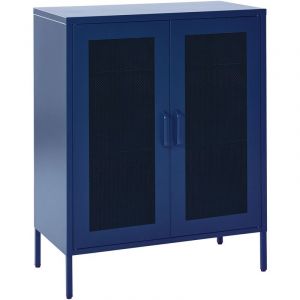 Beliani Buffet en acier bleu marin