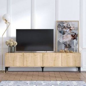 Meuble TV Nora - 180 x 50 x 35 cm - chêne