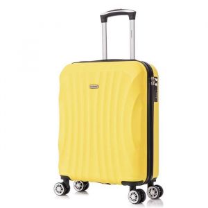 RAYKONG Valise cabine ABS 55x40x20cm (44L) Petites valises de voyage légères 20 pouces - (RK03|Jaune)