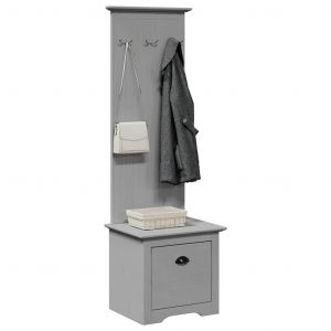 VidaXL Armoire De Couloir Avec Crochets Bodo Gris 50x40x157 Cm