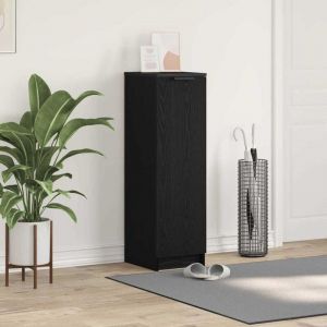 VidaXL Meuble &agrave; chaussures avec &eacute;tag&egrave;re Ch&ecirc;ne noir 29.5 x 35 x 101 cm