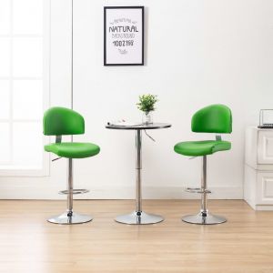 VidaXL Tabourets de Bar Similicuir 2 pcs Vert