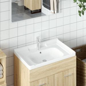 VidaXL Évier de salle de bain blanc 61x48x23cm rectangulaire céramique