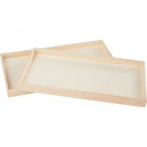 VBS Lot de 2 plateaux Déco-Style bois 40x20x3cm plateau en bois plateau de service