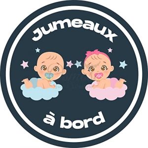 Autocollant Bébé à bord - Bébés Jumeaux à bord (G-F)