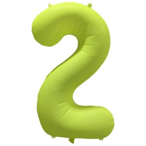 Ruedelafete Ballon Neon Jaune : Chiffre 2