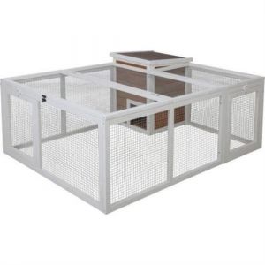 Kerbl Enclos d e térieur petits animau 132 102 59 cm Maison intégrée Grillage