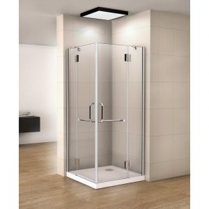 AICA Sanitaire 120x120x190cm cabine de douche à charnière porte de douche paroi de douche verre accès d'angle anticalcaire