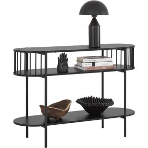 Sobuy FSB90-SCH Table Console à 3 Niveaux, Table d’appoint Design, Table d’Entrée, Meuble d'Entrée – 110 x 39 x 76 cm, pour Salon, Entrée, Couloir,