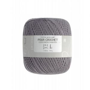 Prima Fil Coton Mercerisé À Crocheteter Gris - 560m