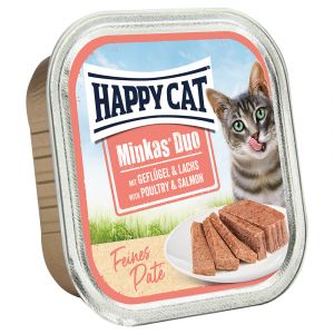 Happy cat Minkas Duo Pâté à la volaille et au Saumon 100 g