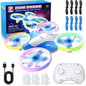 Mini Drone Pour Enfants De 6 7 8 9 Et 10 Ans Et Plus, Jouet Avion Télécommandé Pour Enfants Et Débutants Avec Lumières Led-Korffe