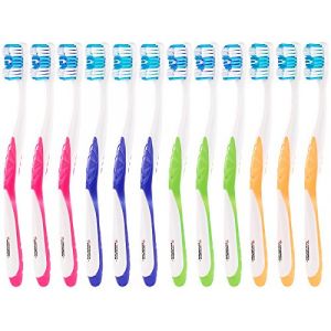 Newgen medicals Pack de 12 brosses à dents 4 couleurs - Poils durs