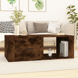 VidaXL Table basse Chêne fumé 100x50,5x35 cm Bois d'ingénierie
