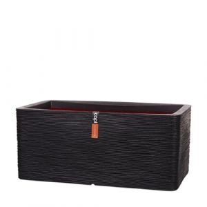 Capi Europe - Jardinière rectangle Rib NL - 73x39x32 - Noir